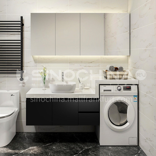 Modern style Customized Wall hung bathroom cabinet with washing machine cover board#8200 washing machine 